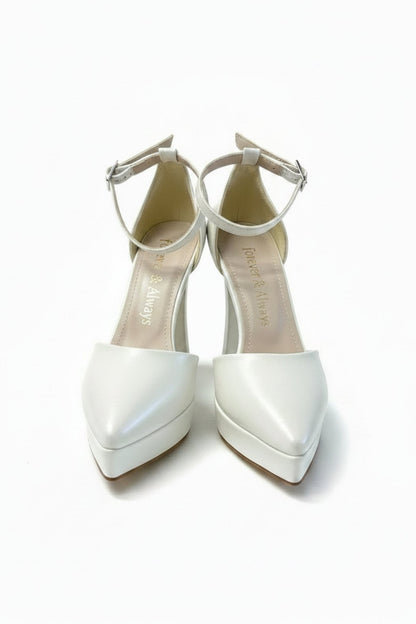 Aster Pointed Toe Wedding Platform Heel