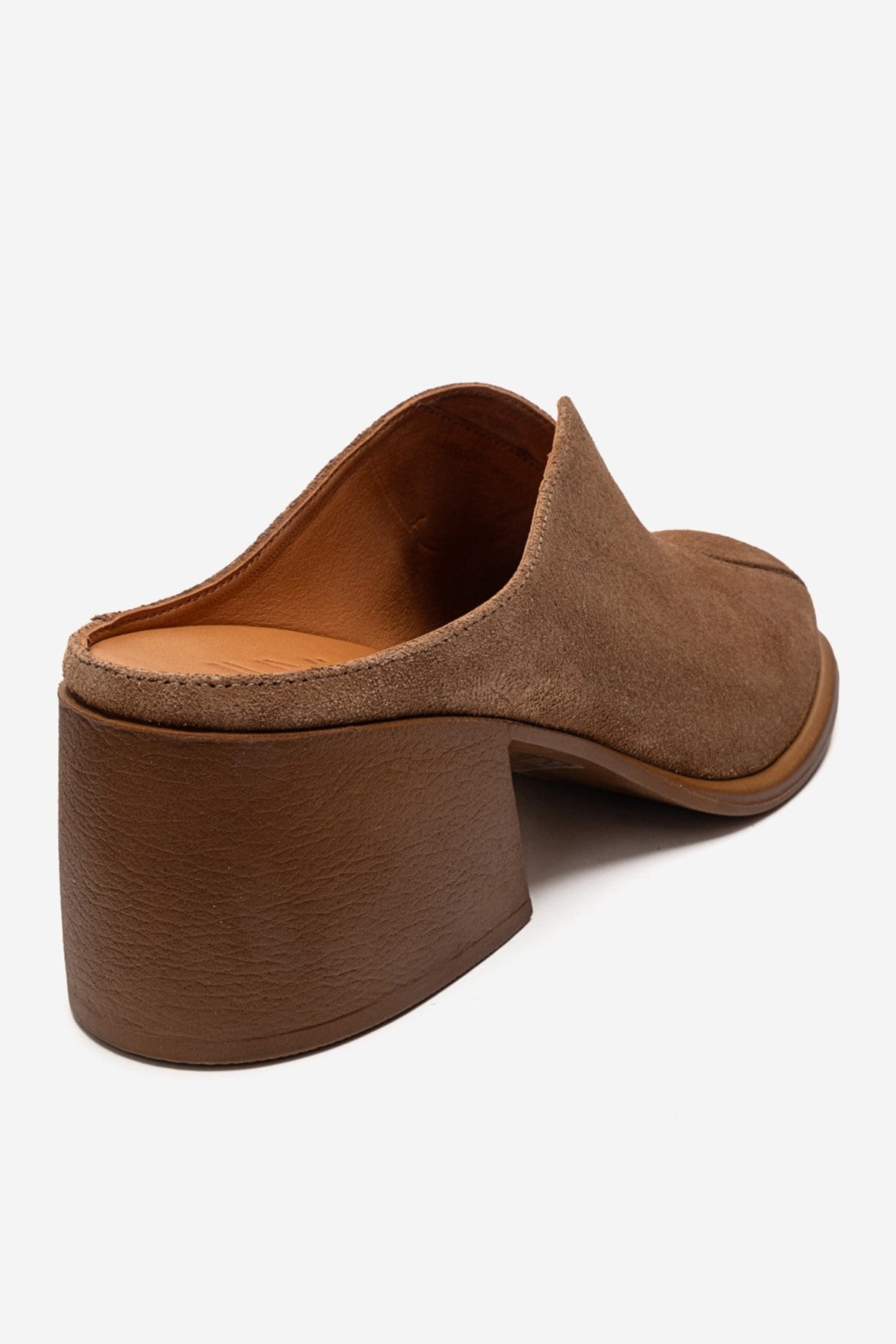 Ardent - Camel Genuine Leather Block Heel Mule (Women)