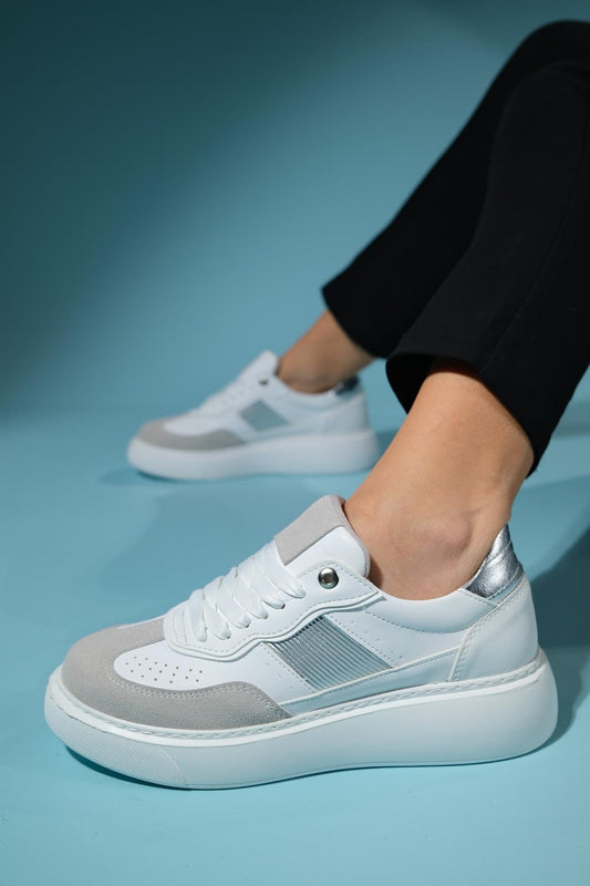 Venetia - Zapatillas deportivas blancas y grises (mujer)