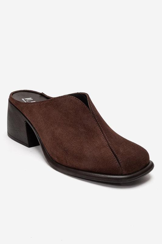 Ardent - Brown Genuine Leather Block Heel Mule (Women)