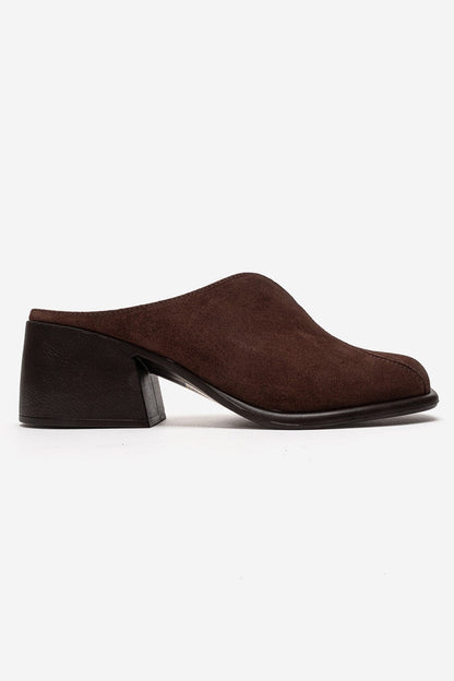 Ardent - Brown Genuine Leather Block Heel Mule (Women)