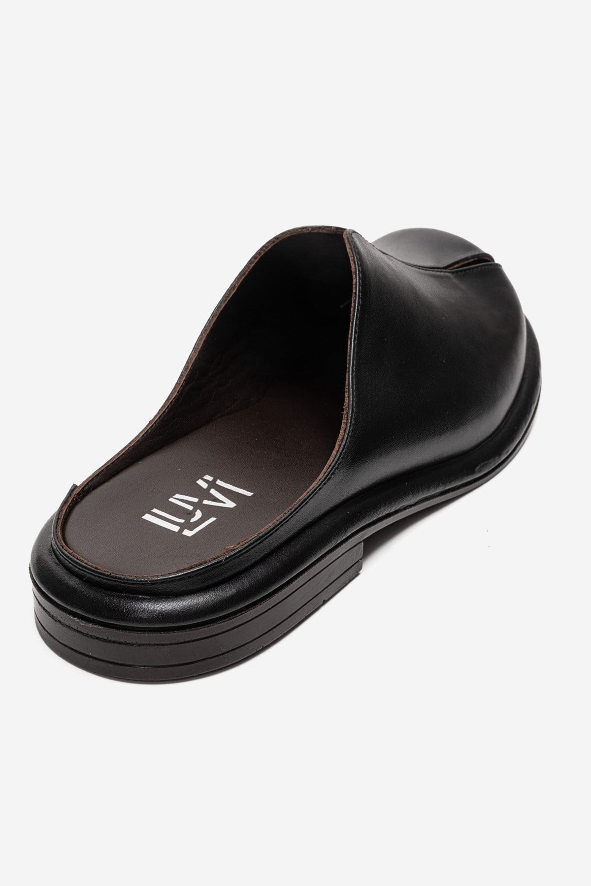 Tansy - Black Genuine Leather Closed-Toe Low Heel Mule (Women)