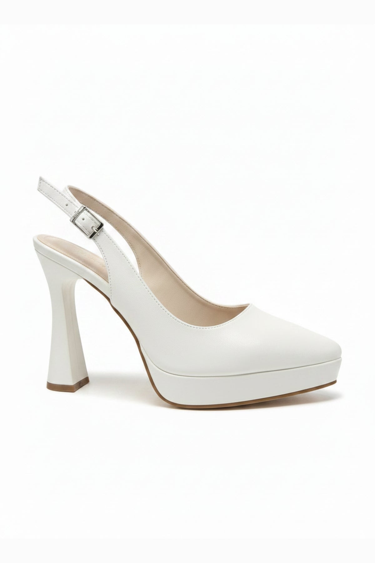 Corin Pointed Toe Slingback Wedding Platform Heel