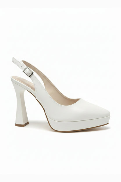 Corin Pointed Toe Slingback Wedding Platform Heel