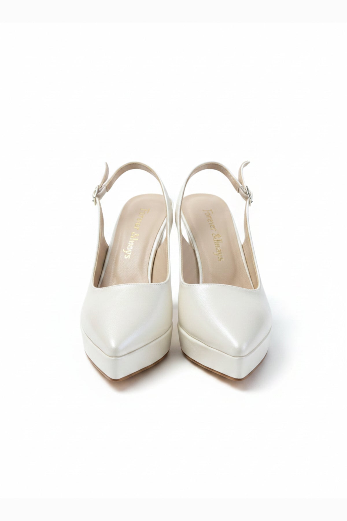 Corin Pointed Toe Slingback Wedding Platform Heel