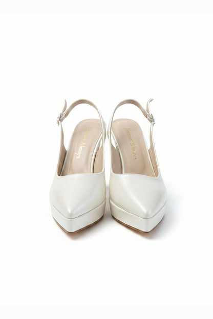 Corin Pointed Toe Slingback Wedding Platform Heel