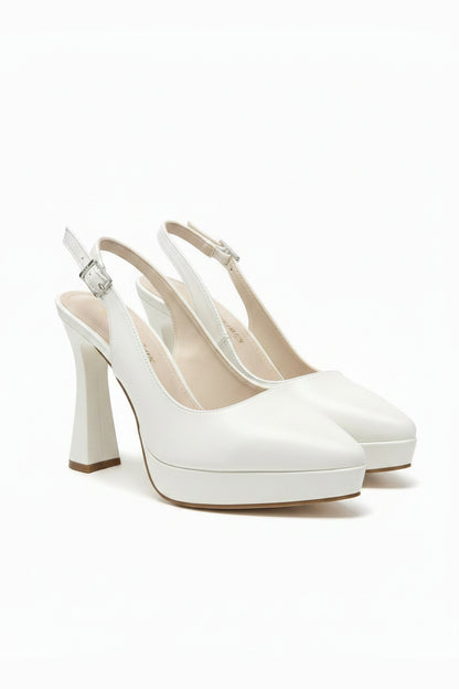 Corin Pointed Toe Slingback Wedding Platform Heel