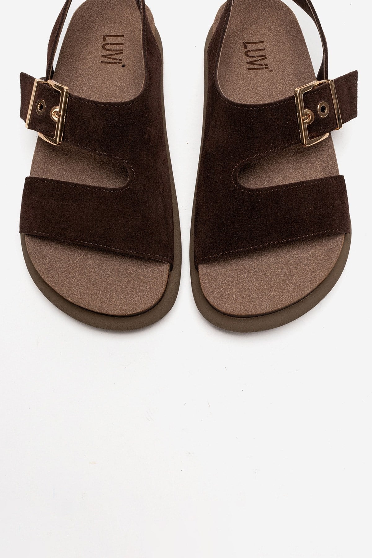 Jalven - Brown Genuine Suede Leather Sandal (Women)