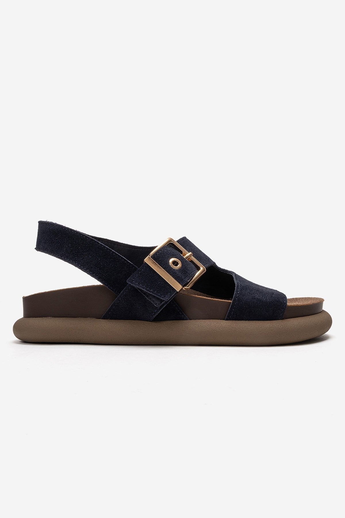 Jalven - Navy Genuine Suede Leather Sandal (Women)