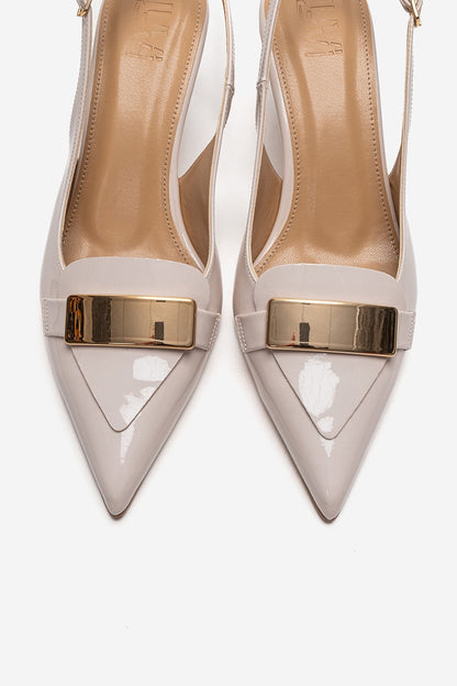 Sollenne - Zapatos de tacón de aguja en color blanco roto (Mujer)