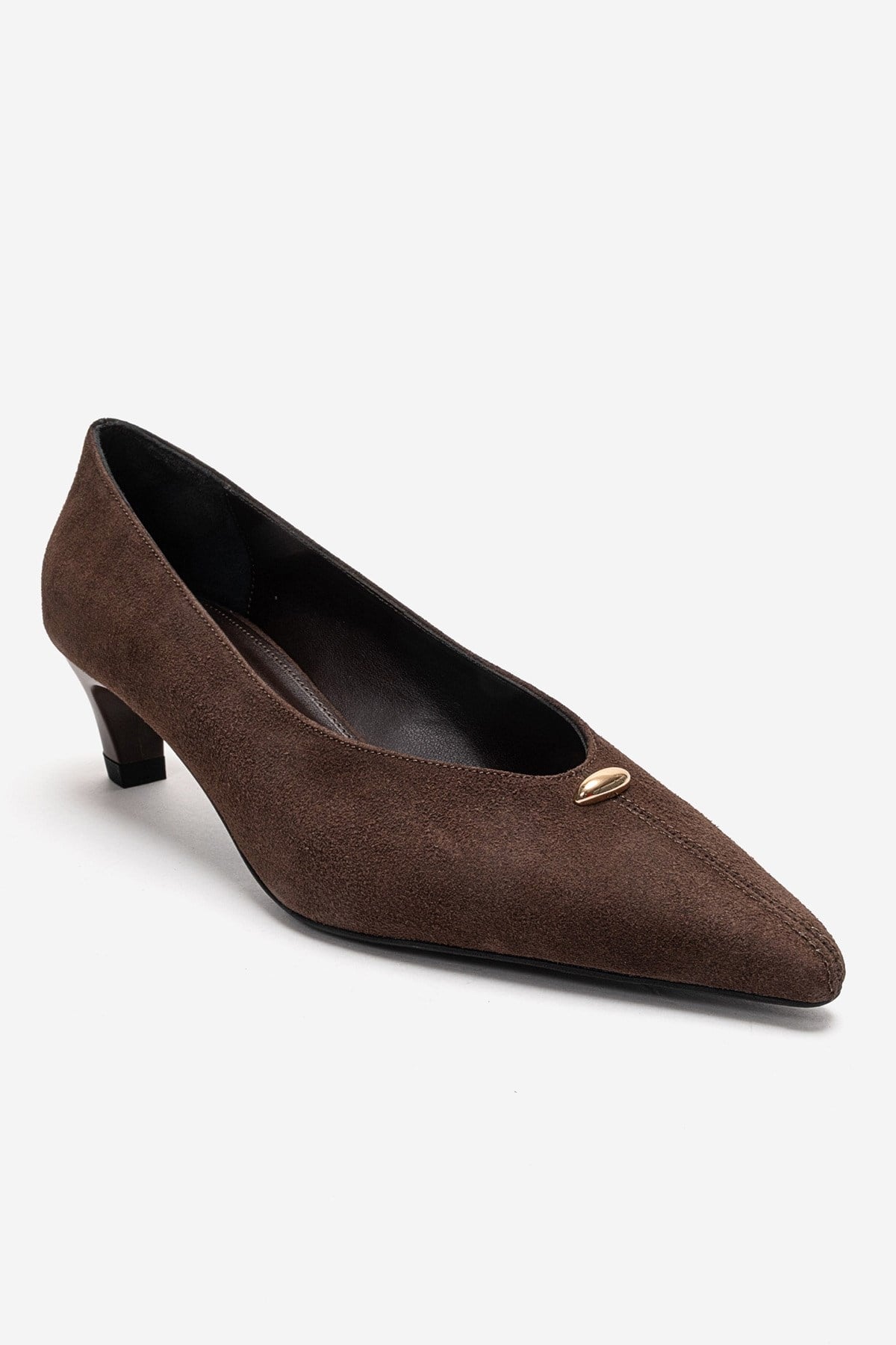 Versay - Zapatos de tacón bajo con punta fina en marrón (mujer)