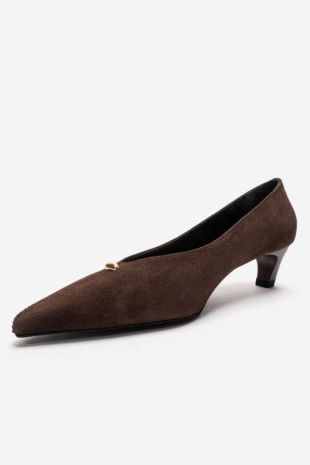 Versay - Zapatos de tacón bajo con punta fina en marrón (mujer)