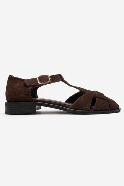 Dexara - Brown Genuine Leather Sandal (Women)