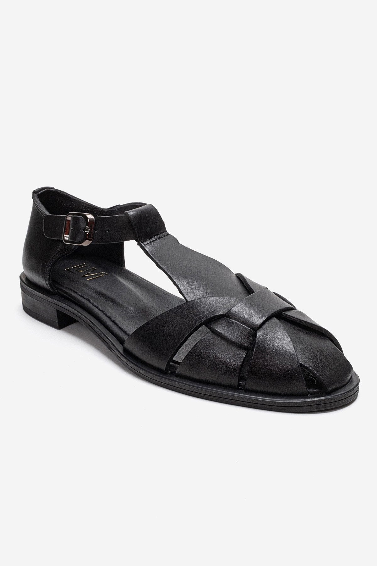 Dexara - Black Genuine Leather Sandal (Women)