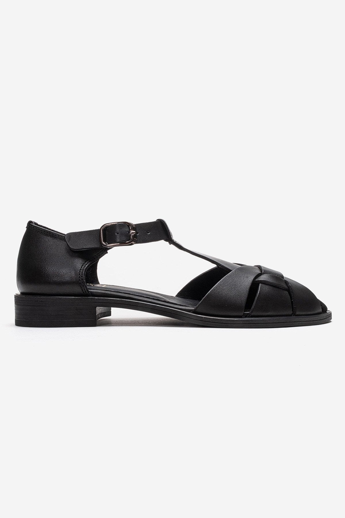Dexara - Black Genuine Leather Sandal (Women)