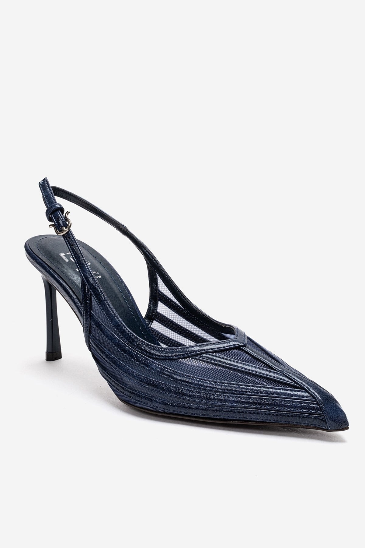 YLENA - Navy Genuine Leather Stiletto Pump (Women)