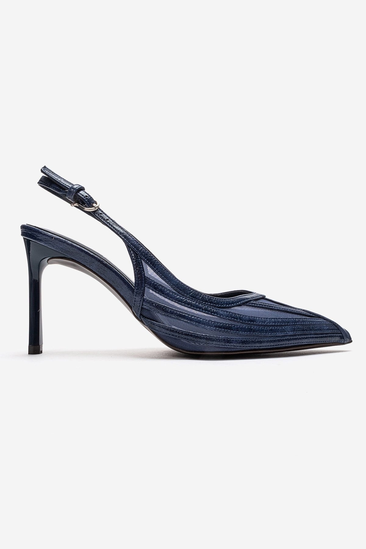 YLENA - Navy Genuine Leather Stiletto Pump (Women)