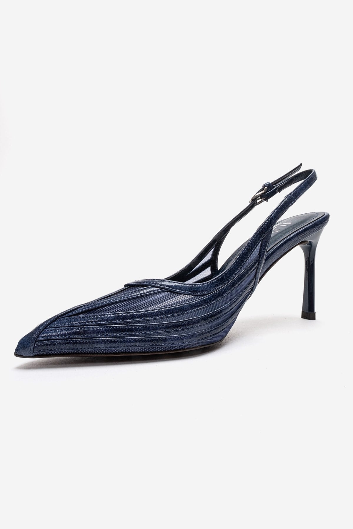 YLENA - Navy Genuine Leather Stiletto Pump (Women)