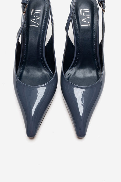 FELON - Navy Slingback Wedge Heel Shoe (Women)