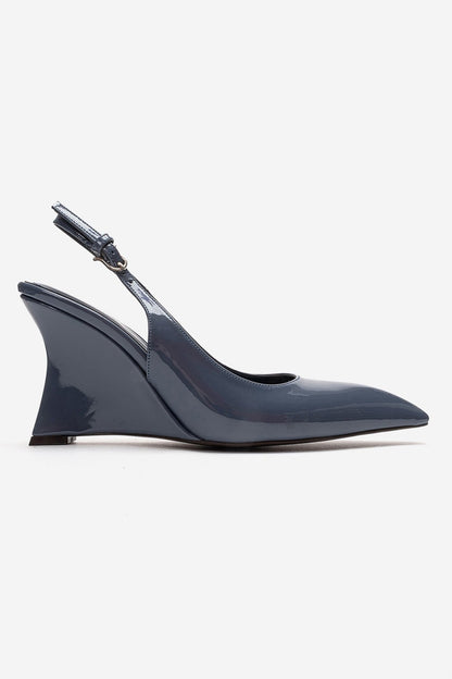 FELON - Navy Slingback Wedge Heel Shoe (Women)