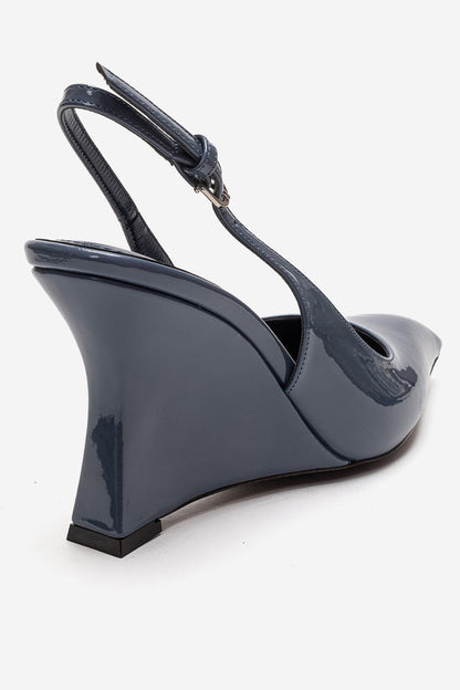 FELON - Navy Slingback Wedge Heel Shoe (Women)