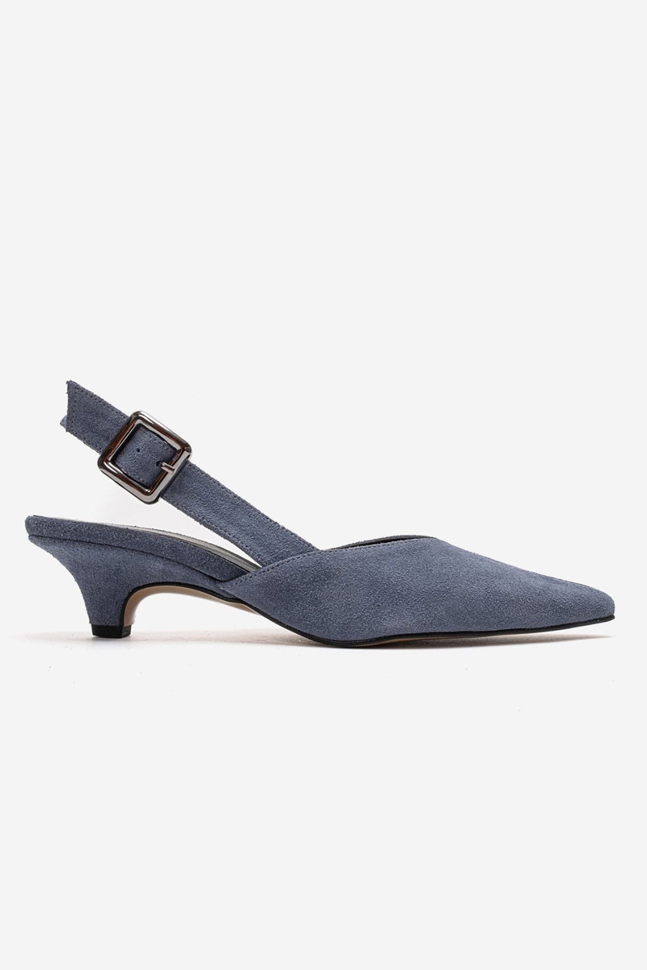 DIORIS - Denim Blue Genuine Leather Slingback Kitten Heel Pump (Women)