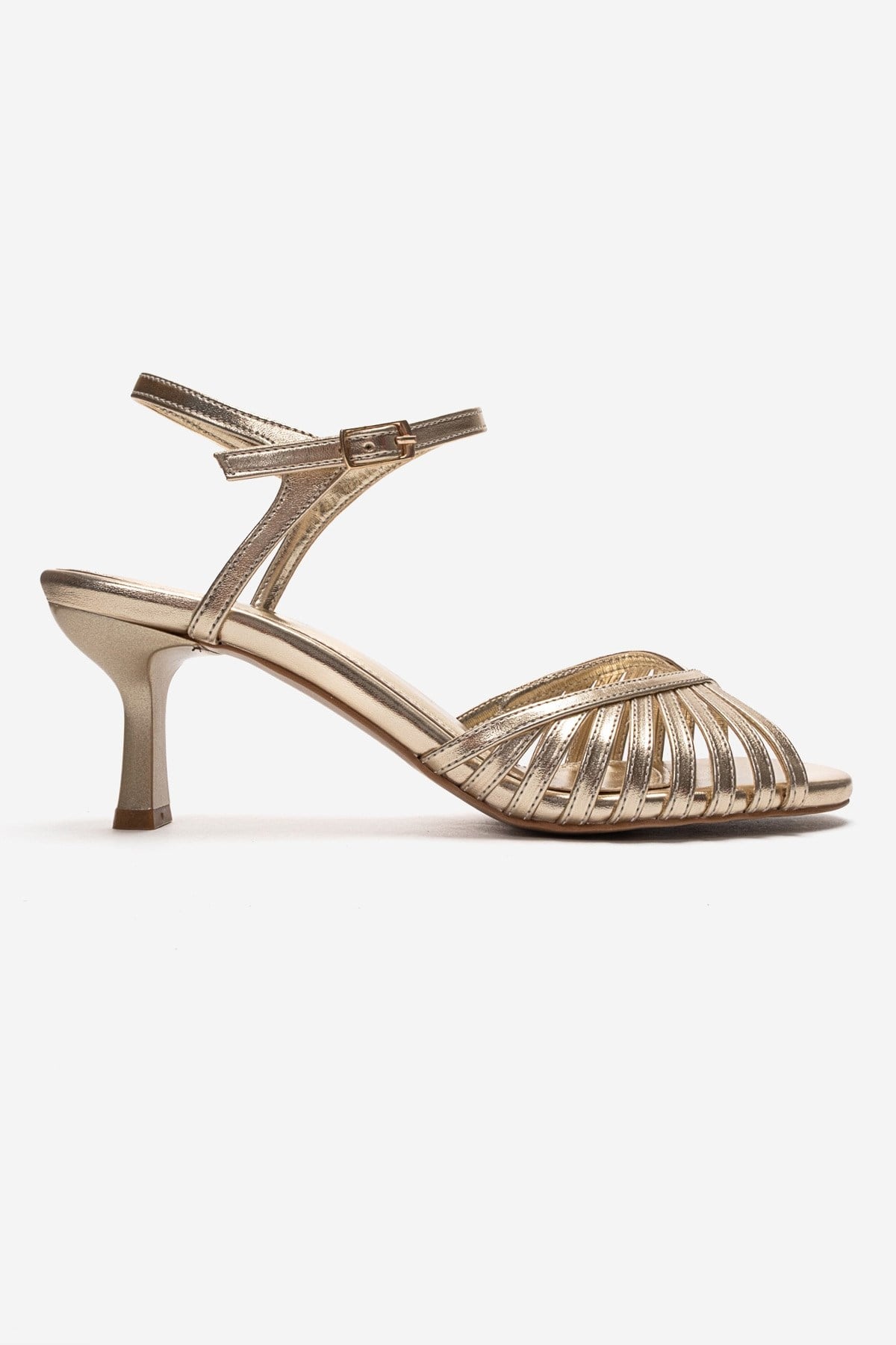 DANICA - Gold Thin-Strap Stiletto Heel (Women)