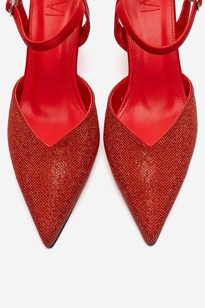 NIVORA - Zapatilla de tacón de aguja roja (Mujer)