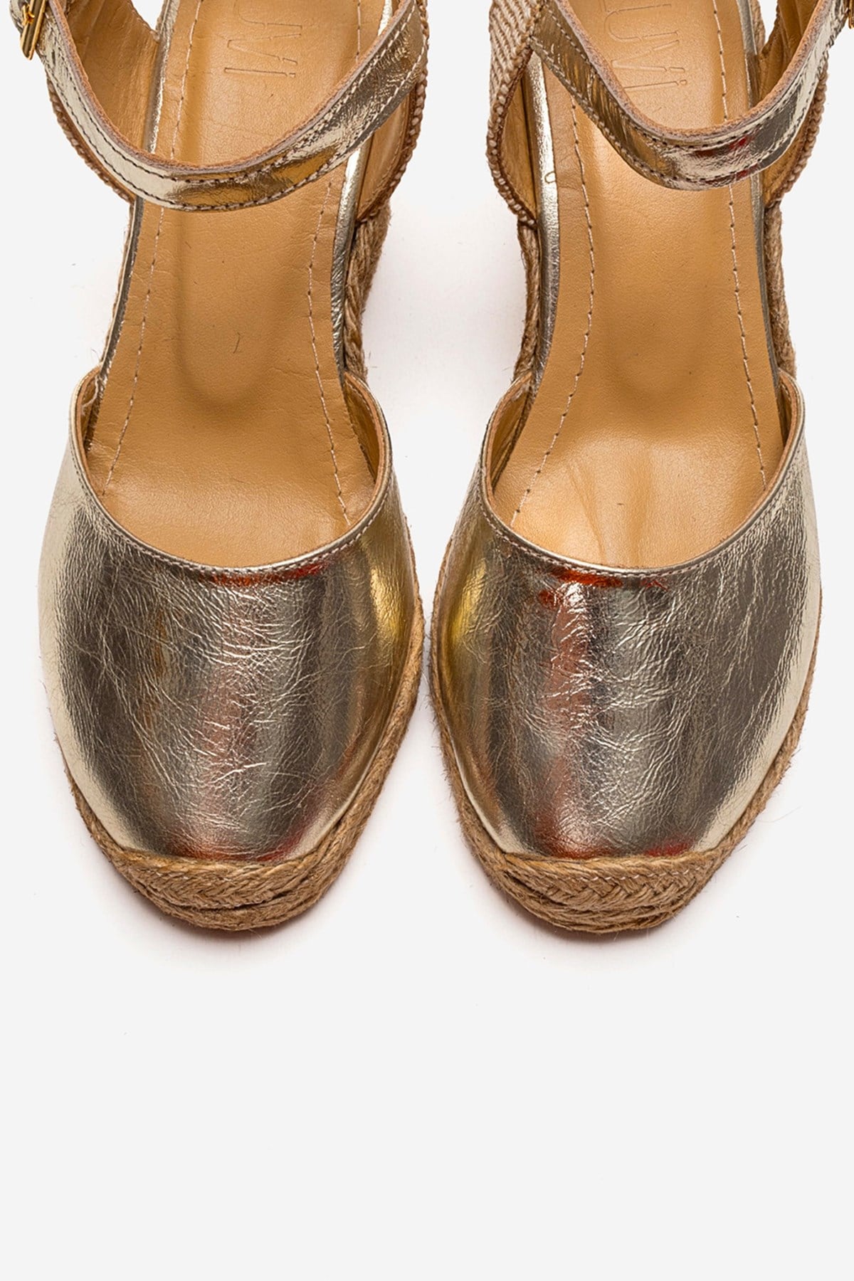 SINTA - Gold Genuine Leather Heeled Sandal (Women)