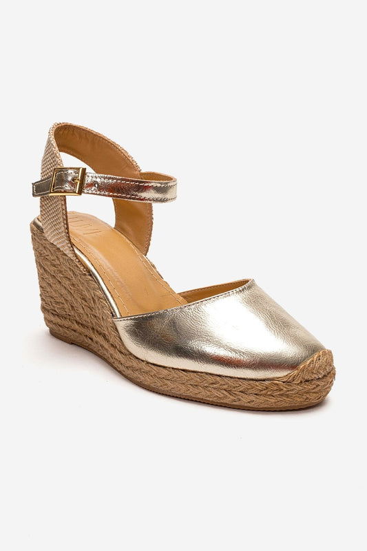 SINTA - Gold Genuine Leather Heeled Sandal (Women)