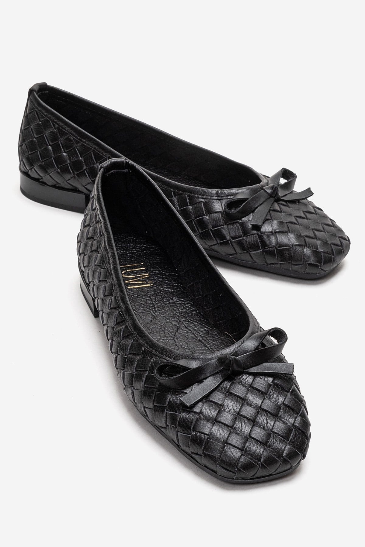 GAREN - Black Genuine Leather Ballet Flat (Women)