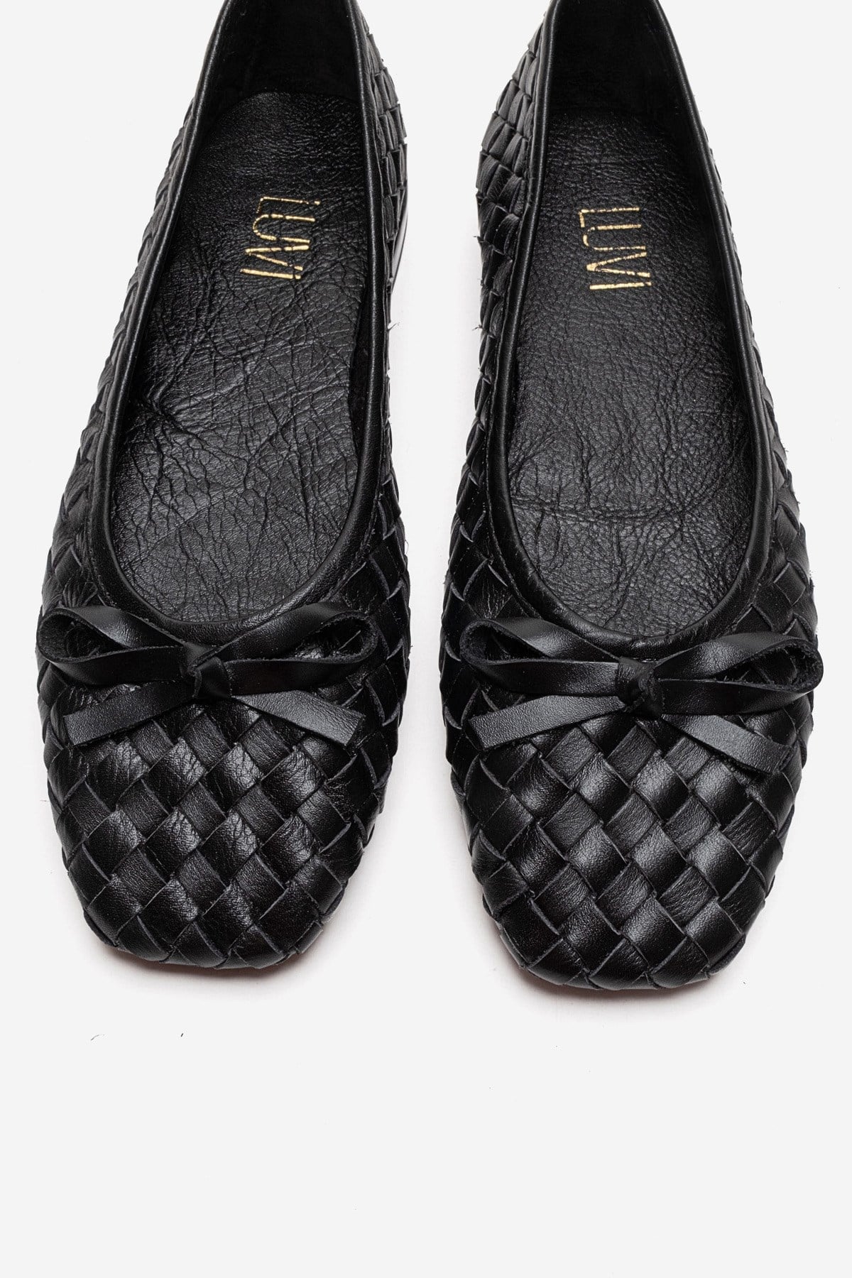 GAREN - Black Genuine Leather Ballet Flat (Women)