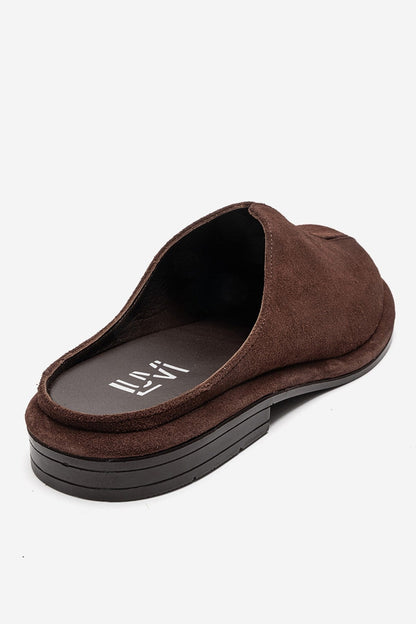 Tansy - Brown Genuine Leather Closed-Toe Mule (Women)