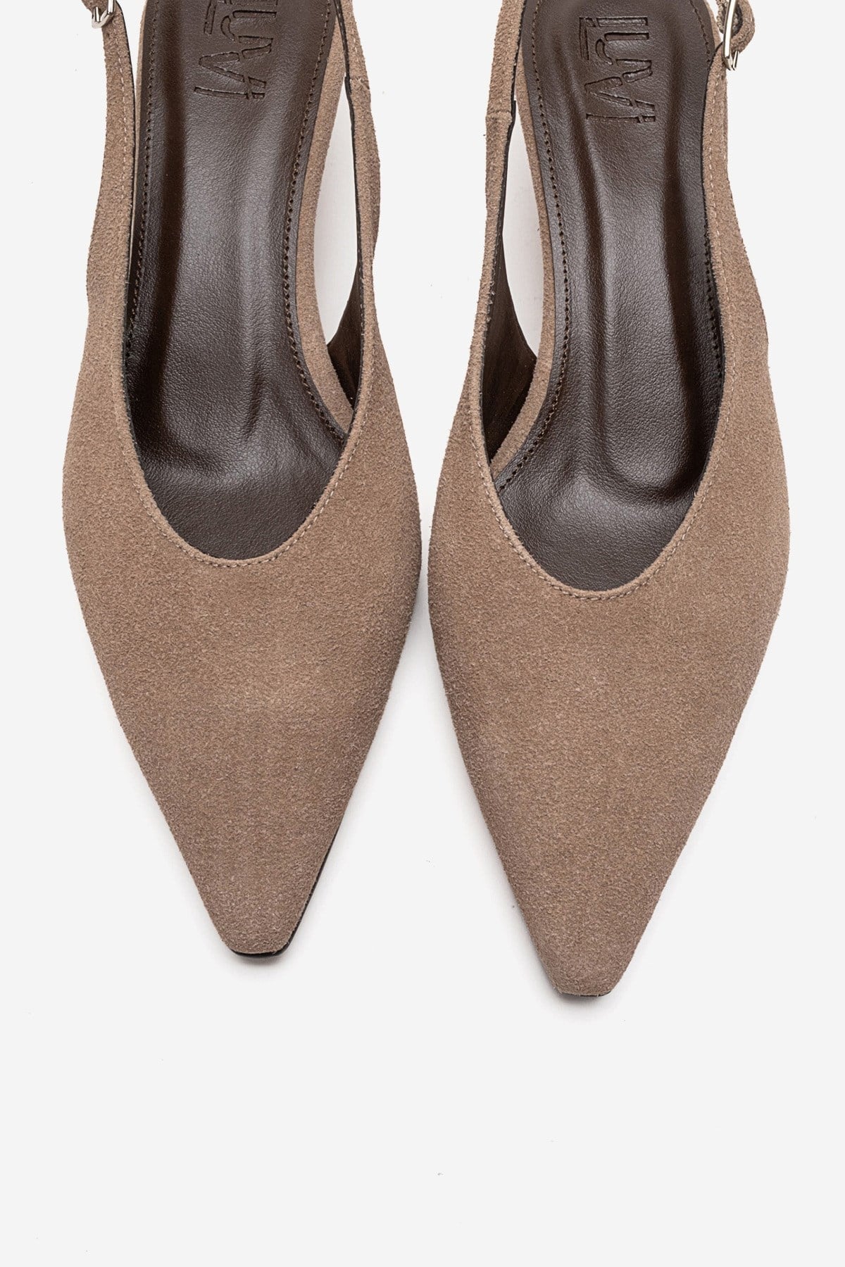 Rosella - Taupe Mini Wedge Heel Slingback Shoe (Women)