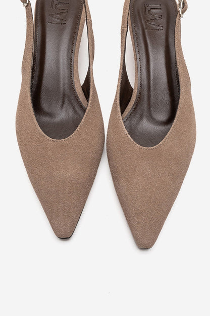 Rosella - Taupe Mini Wedge Heel Slingback Shoe (Women)
