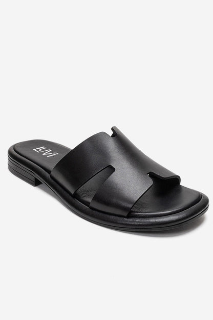 BRIO - Diapositiva de cuero genuino negro (mujer)