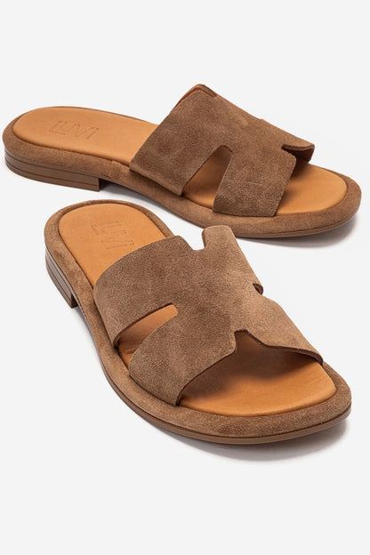 BRIO - Camel Genuine Leather Slide (Women)