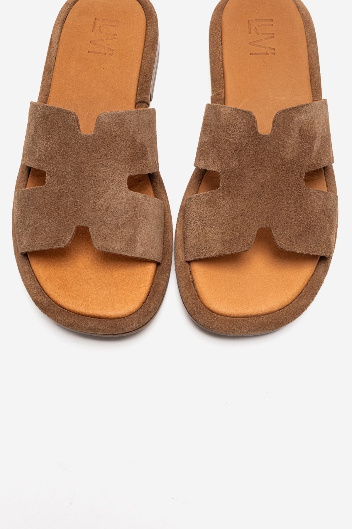 BRIO - Camel Genuine Leather Slide (Women)
