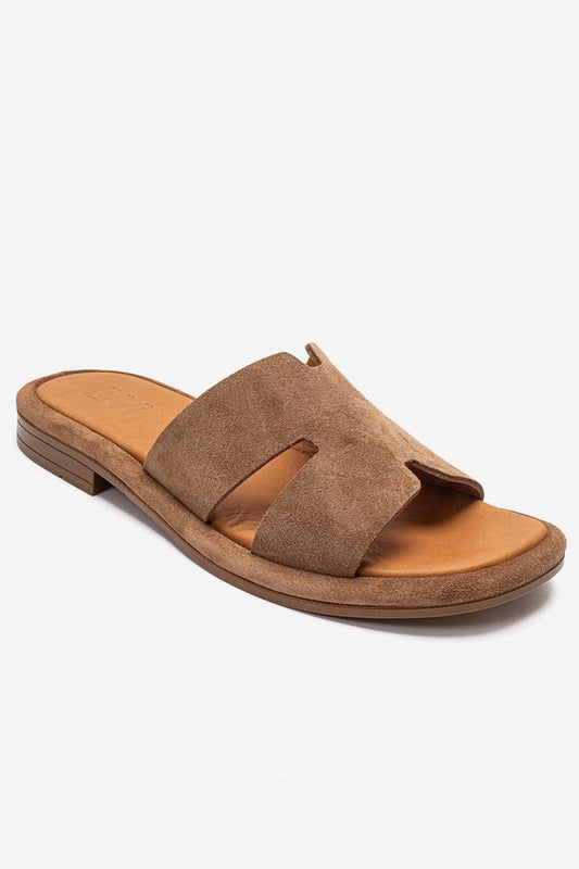 BRIO - Camel Genuine Leather Slide (Women)