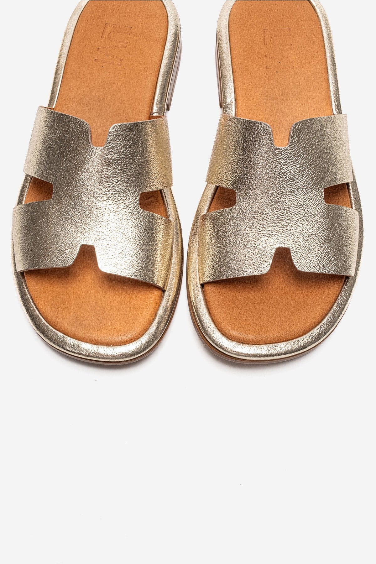 BRIO - Gold Genuine Leather Slide (Women)