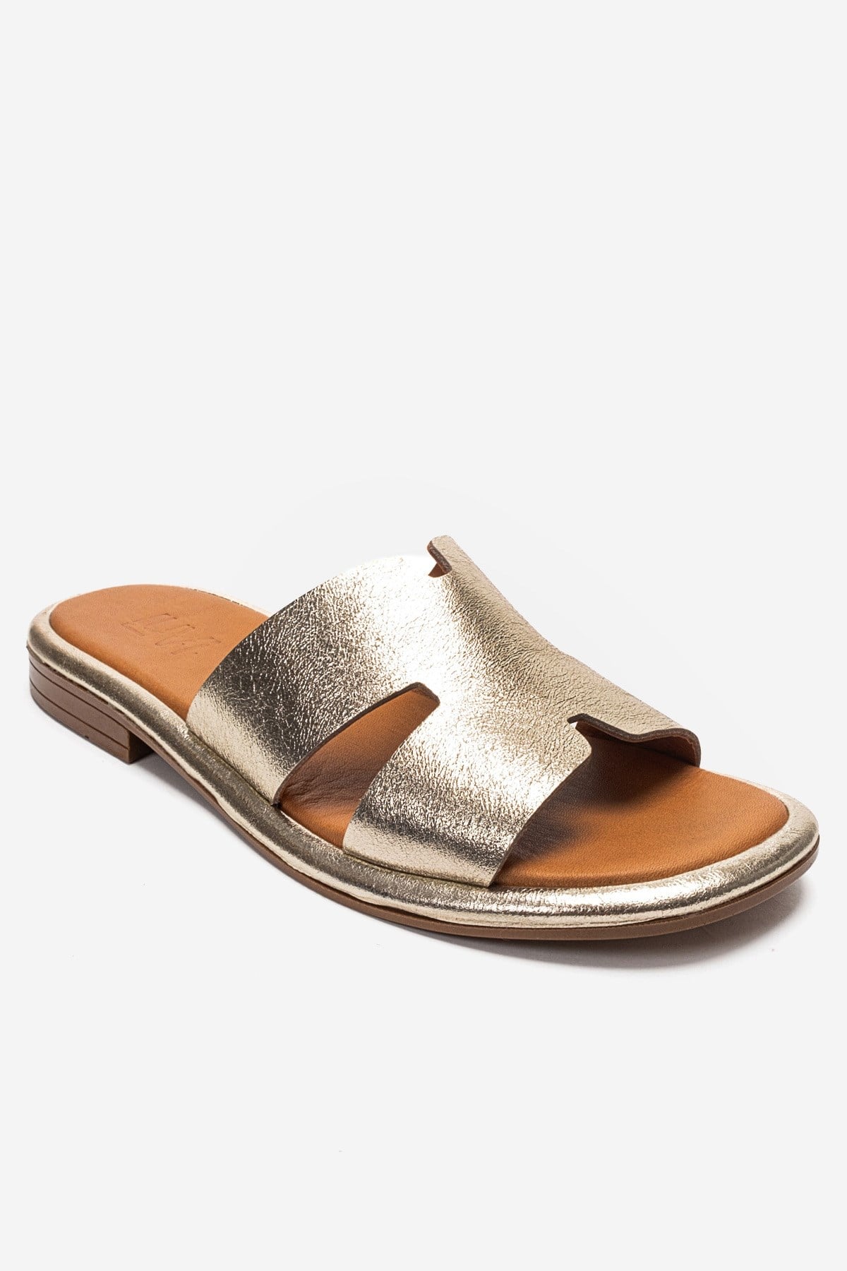 BRIO - Gold Genuine Leather Slide (Women)