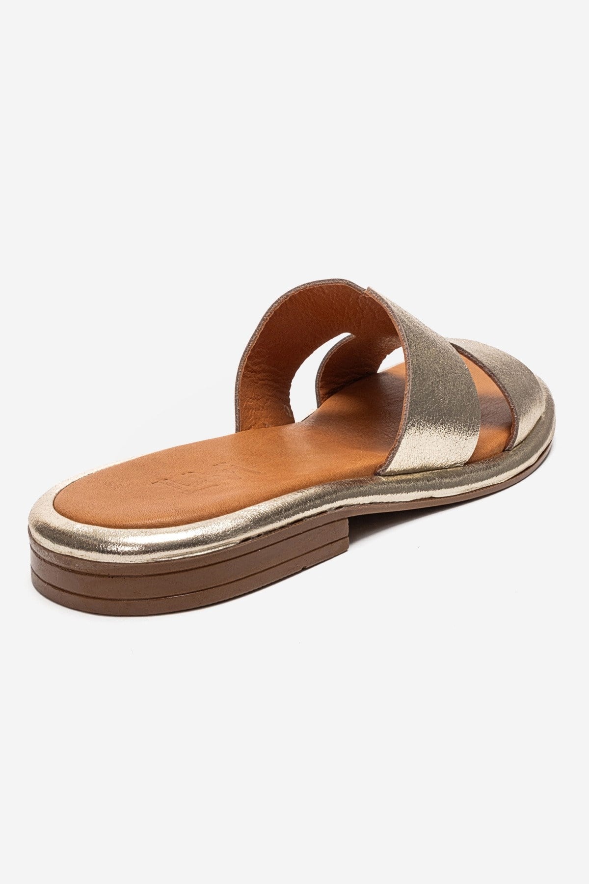 BRIO - Gold Genuine Leather Slide (Women)