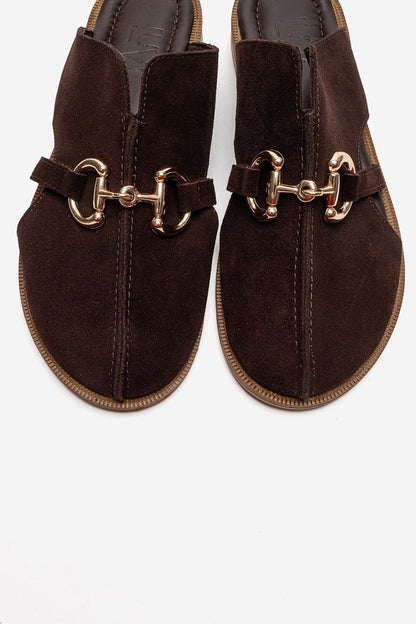 FAVOR - Brown Genuine Leather Closed-Toe Mule (Women)