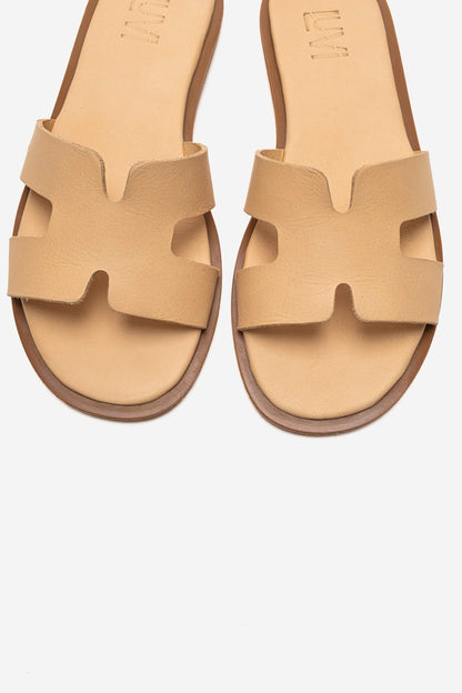 BIORA - Taupe Genuine Leather Slide (Women)