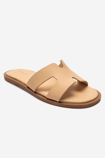 BIORA - Taupe Genuine Leather Slide (Women)