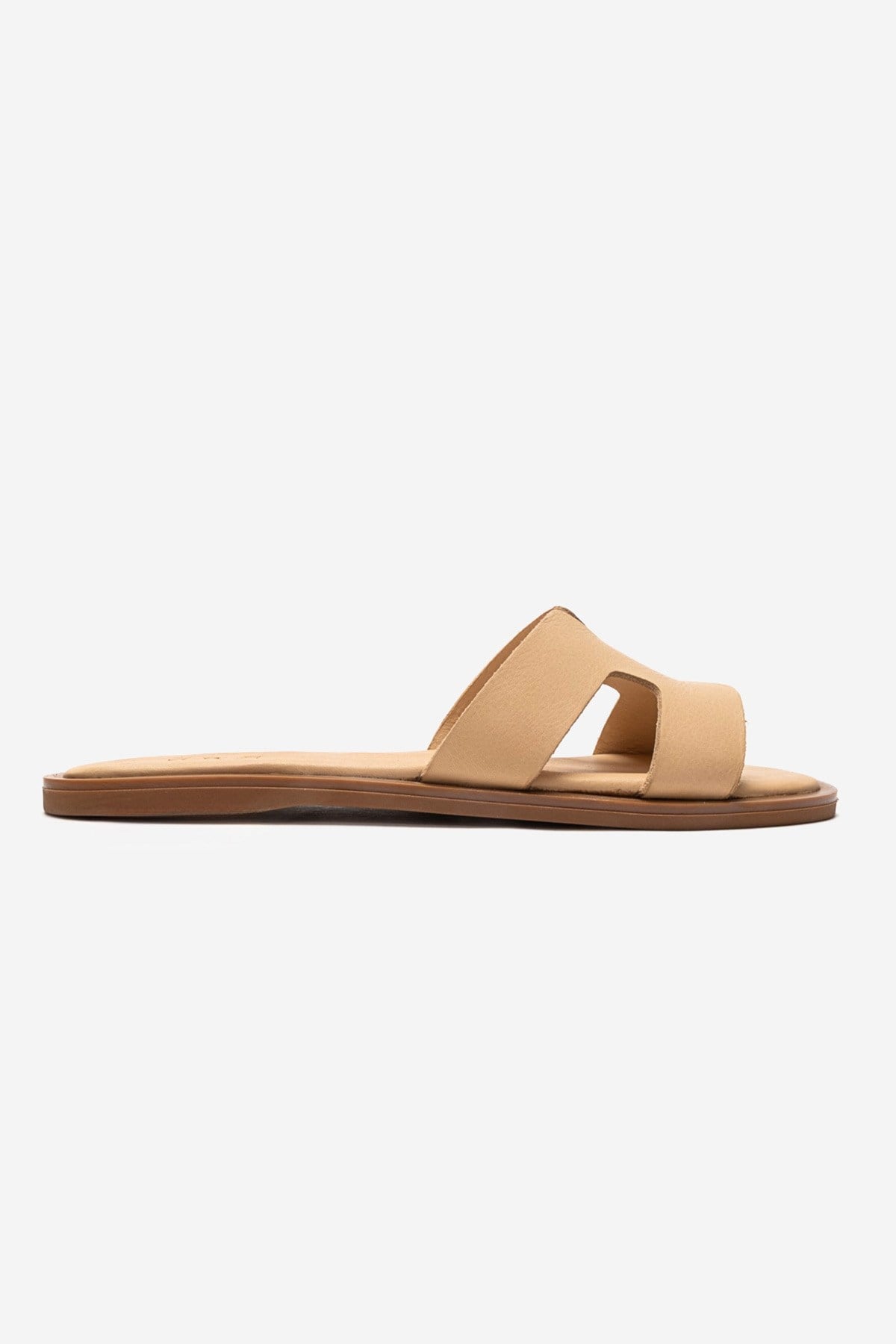 BIORA - Taupe Genuine Leather Slide (Women)