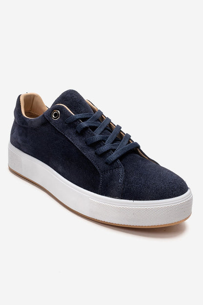 PALLEN - Navy Genuine Leather Casual Sneaker (Women)