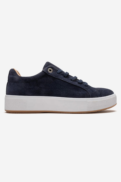 PALLEN - Navy Genuine Leather Casual Sneaker (Women)