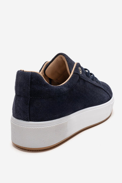 PALLEN - Navy Genuine Leather Casual Sneaker (Women)