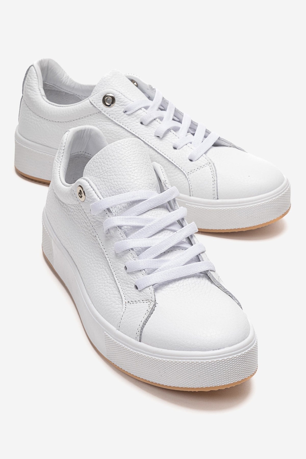 PALLEN - White Genuine Leather Casual Sneaker (Women)